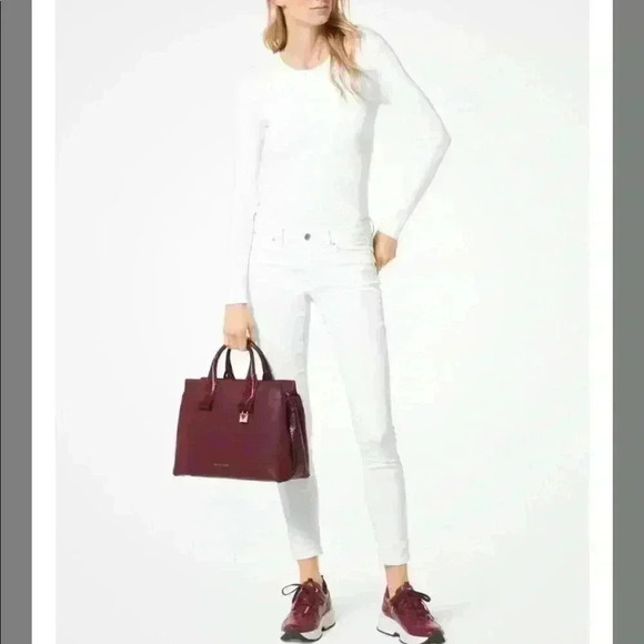 MICHAEL KORS Large Rollins Oxblood Leather Satchel - Picture 12 of 14